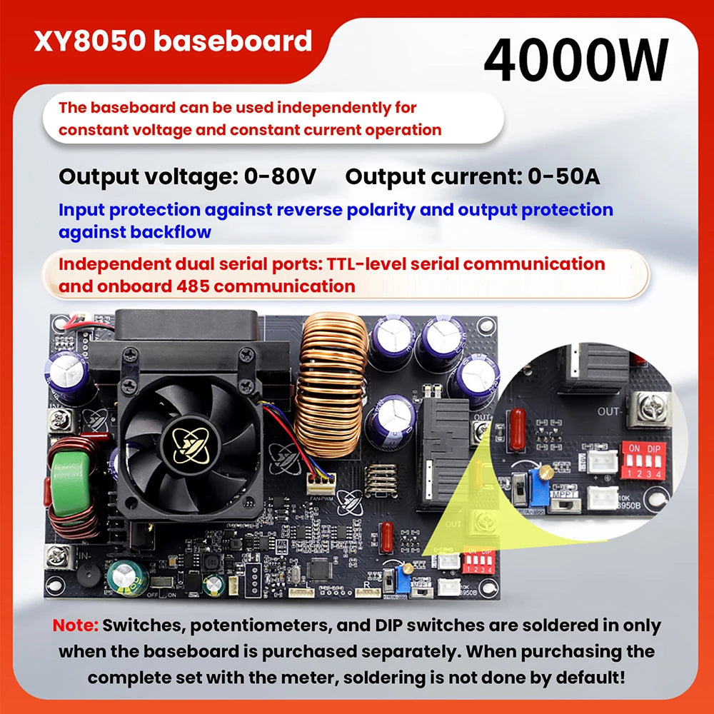 XY8050S CNC DC Adjustable Step-Down Power Supply Module 50A/4000W Constant Voltage Current Module Input Voltage DC12-140V Oasis Select