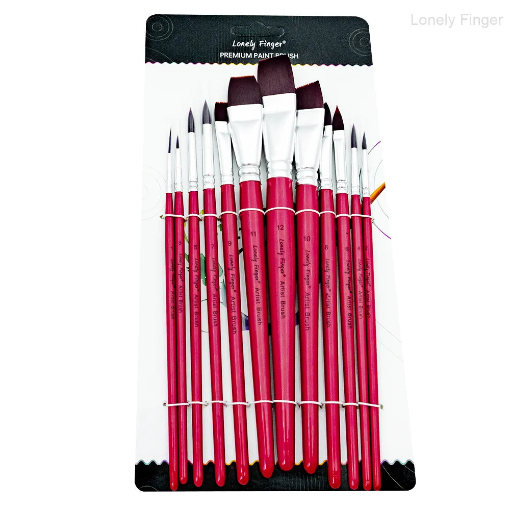 Face Paint Brush Set, 12/24/36Pcs Professional Artist Paint Brushes for Face & Body Painting Art Makeup Kit for Halloween Cospla Oasis Select 12pcs Red Face