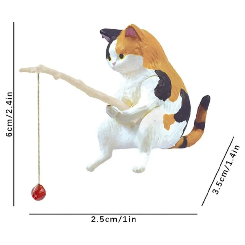 Fishing Cat Figurine – Aquarium Fish Tank Ornament Decor