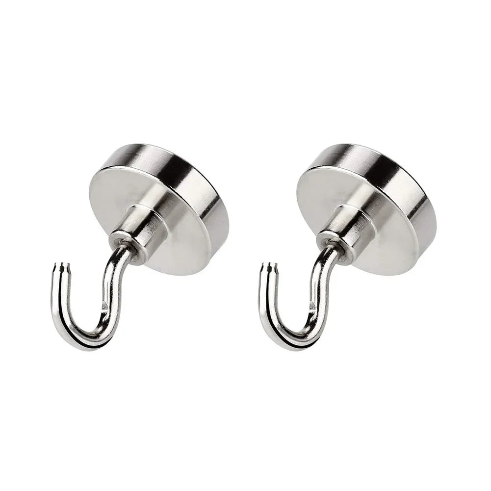 8PCS Strong Neodymium Magnetic Hook Sucker Metal 12kg 5Pounds Diameter 20mm Magnets Quick Hook Shelf Ring For Home Kitchen Oasis Select 2PC 20mm