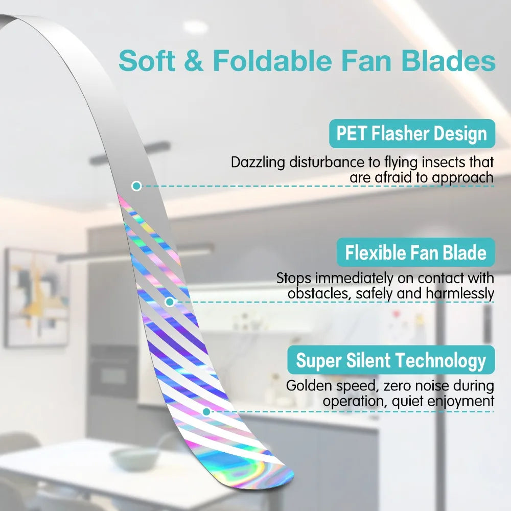 Fly Fans for Tables, Fly Repellent Fan with Soft Blades, USB or Batteries Powered, Soundless and Portable, for Picnic BBQ Party Oasis Select