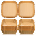 100pcs Square Disposable Air Fryer Liners，Kitchen Food Tray Oil Paper, Party Bbq Fried Food Paper Tray，Baking Tools Oasis Select Brown