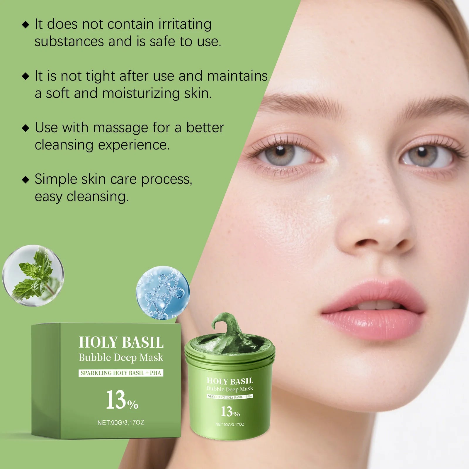 Basil Bubble Mud Mask – Blackhead Removal & Oil Control 90g Bubble Mud Mask Oasis Select