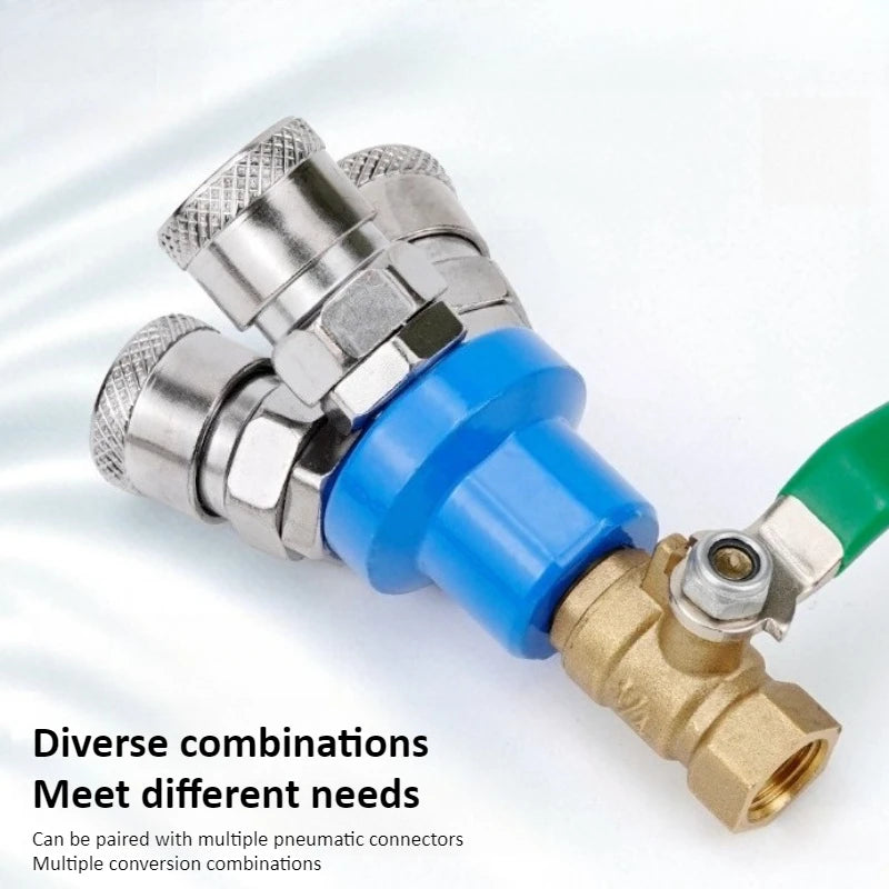 Three Way and Two-waySMV SMY Air Compressor Pneumatic Joint Circular Bidirectional Circular Internal Thread Quick Connector Tool Oasis Select