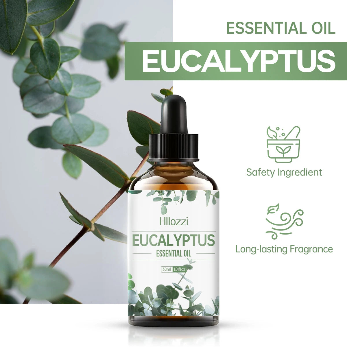 Hllozzi Pure Eucalyptus Essential Oil | Aromatherapy Diffuser