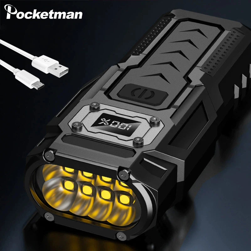 High Power 8*LEDs Multi-functional Flashlight with Magnet Auto Repair Lights USB Rechargeable Flashlights Emergency Torch Oasis Select