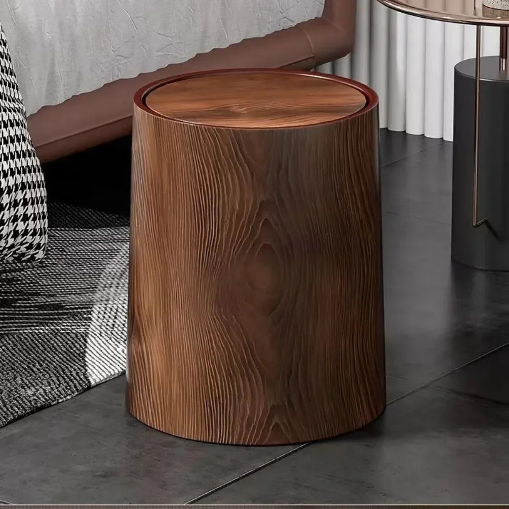 Retro Wood Trash Can Waterproof Wastebasket Decoration Bathroom Dustbin Household Large Capacity Garbage Bin Kitchen Accessories Oasis Select