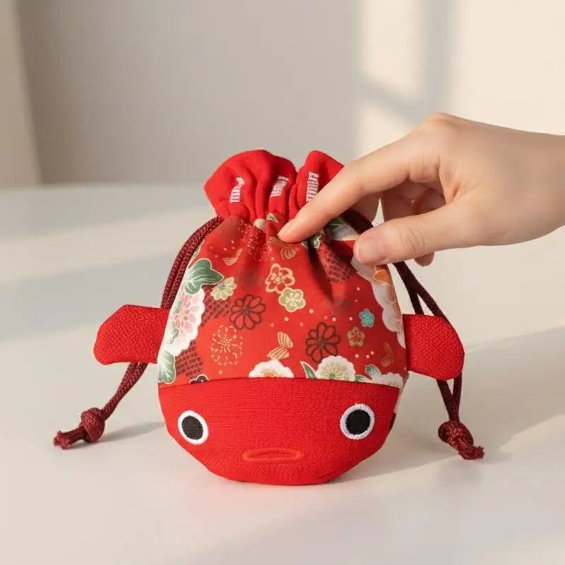 Goldfish Canvas Drawstring Bag – Lucky Tote for Women