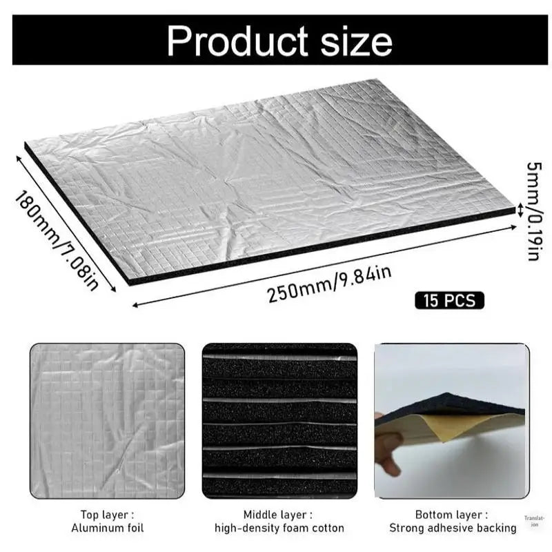 10Pcs Car Sound Insulation Door Sound Deadener Heat Insulation Engine Hood Heat Insulation Drain Pipe Sound Reduction Pads Oasis Select onesize