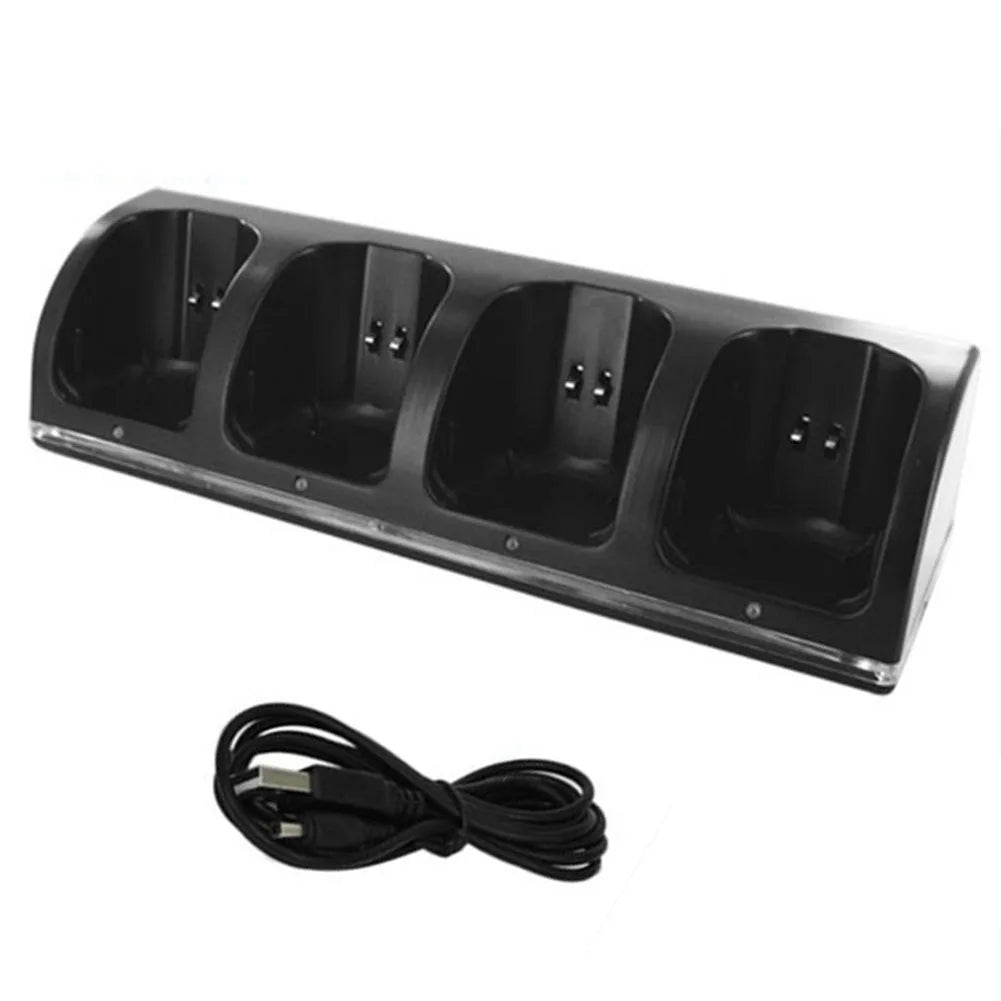4 Port Charger Charging Stand Dock Station for WII Game Console Battery Powered Oasis Select black China Mainland