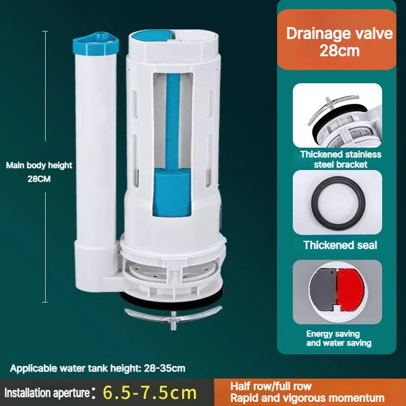 Split Toilet Drain Valve Two-button Toilet Water Outlet Valve Water Tank Dual Flush Fill Drain Flush Cistern Valve Fittings Oasis Select 28 CM