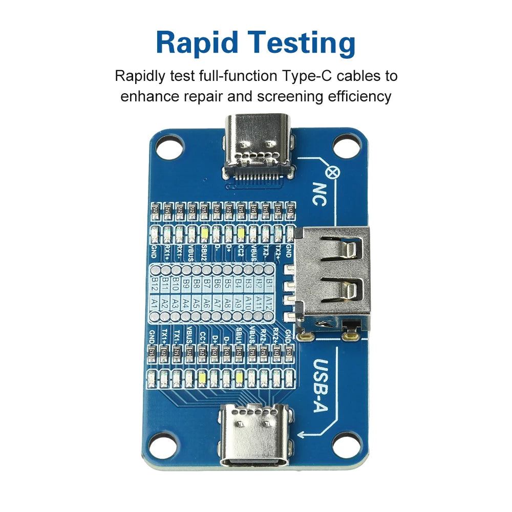 USB A to Type C Detection Module Multi Interface Cable Tester Fast Charging Wire Inspection Portable Tool With LED Indicators Oasis Select