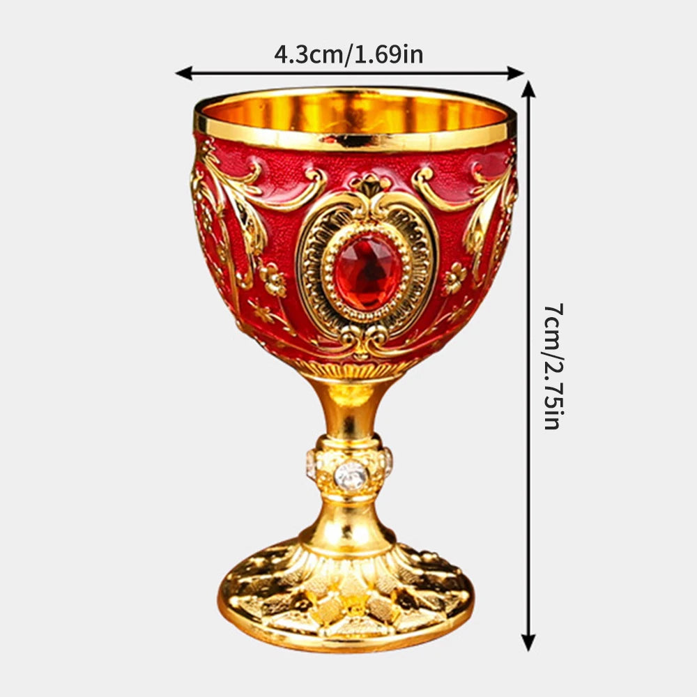Embossed Metal Chalice Goblet | Vintage Wine & Liqueur Cup
