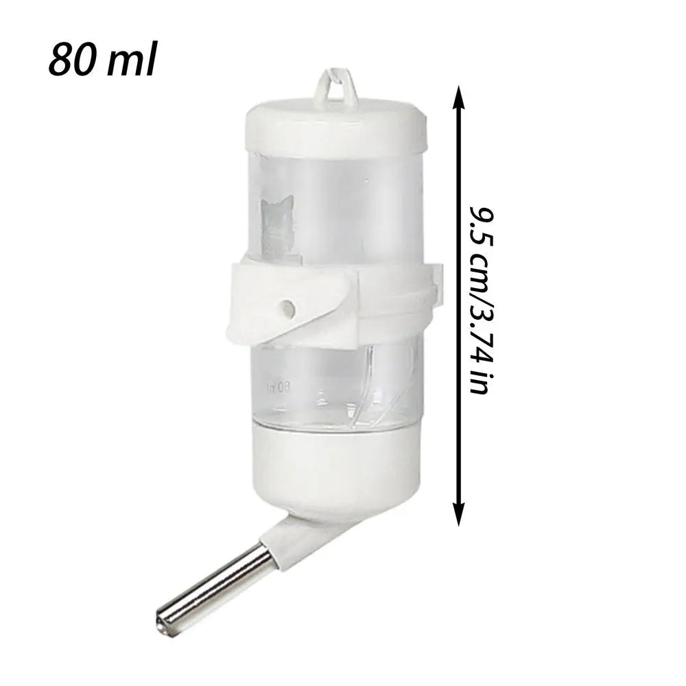Plastic Hamster Drinking Bottle Hamster Cage 80ml Water Bottle Dispenser For Bunny Guinea Pig Squirrel Bunnies Small Pet Feeder Oasis Select White