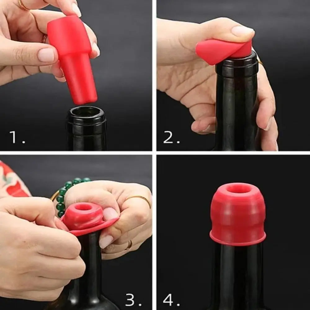 Reusable Silicone Wine Bottle Stopper – Airtight Wine Sealer