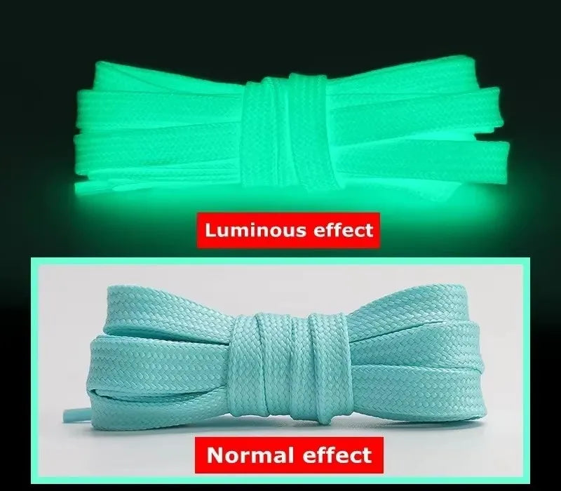 1/2pcs Luminous Shoe Laces Bold High Quality Fluorescent Shoelaces Glow In The Dark Night Round Shoelace Sneaker Laces Shoes Oasis Select Blue