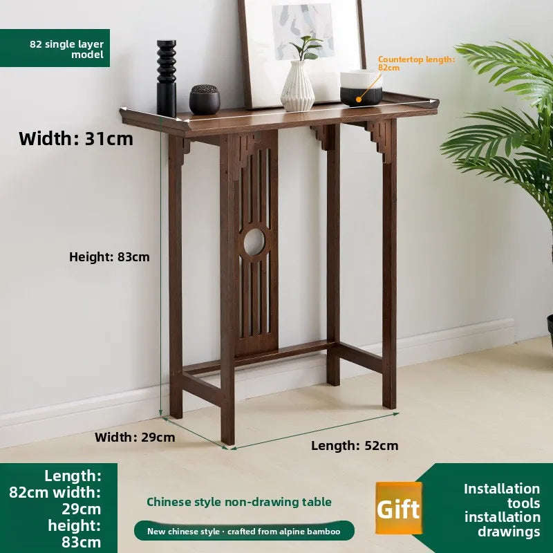 New Chinese-style entrance table Zen entrance hall entrance table, living room strip case entry hotel end view table long table Oasis Select Single layer 80 long