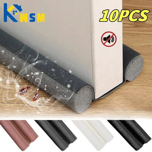 10PCAdjustable Door Bottom Seal Strip Weather Strip Under Door Draft Stopper Thicker Anti-Cold Gap Blocker Sealing Weather Strip Oasis Select