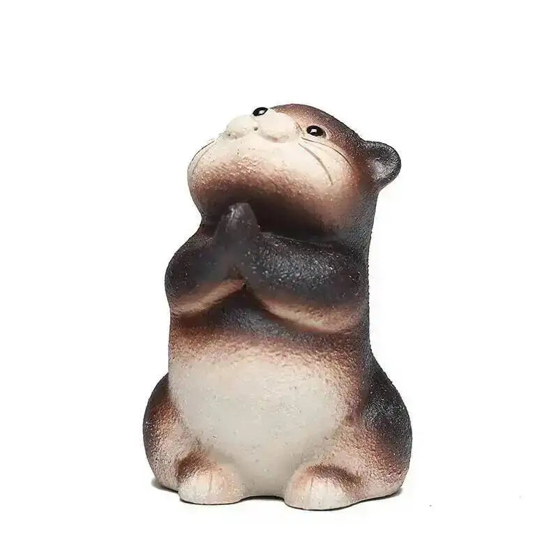 Zisha Tea Pet Otter Ornament Cat Powder Slurry Animal Tea Play Decoration Tea Table Чайные украшения Oasis Select Otter