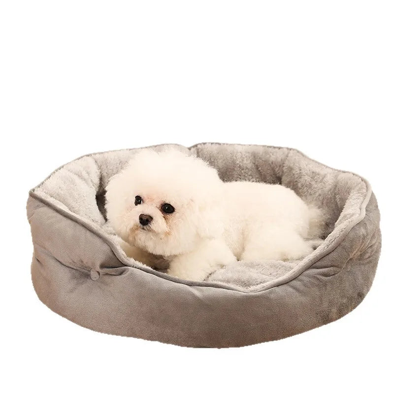 Winter Warm Round Cat Kennel Machine Washable Small Dog Dog Bed Pet Kennel Mat Cat Bed Oasis Select