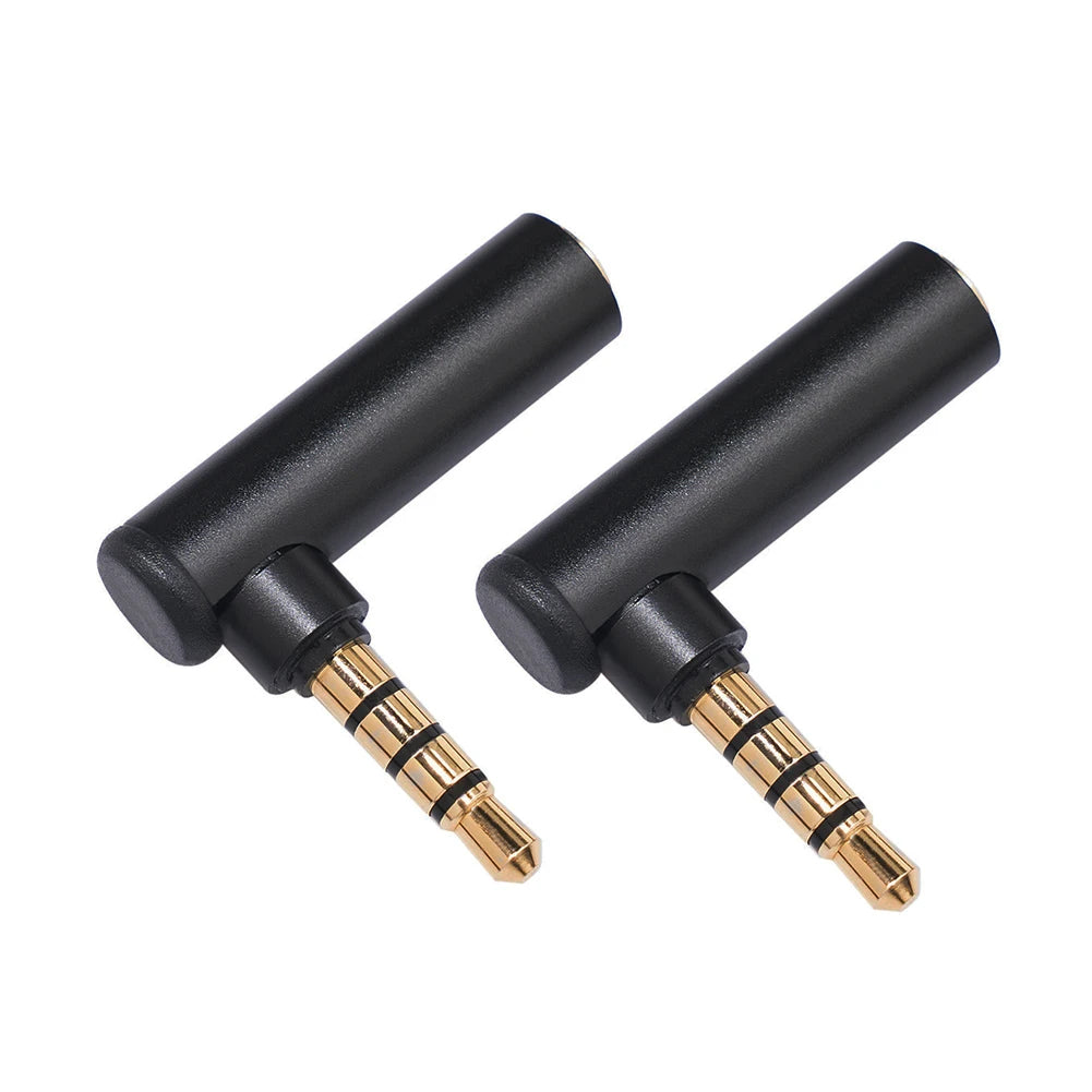 5-Pack 3.5mm Right Angle Audio Adapter 90° TRRS Male to Female