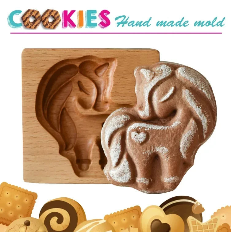 DIY Wooden Shortbread Mold Raspberry Heart Carved Gingerbread Cookie Mold Kitchen Cutter Molds For Valentine's Day Easter Party Oasis Select 19 - 10x10x2cm