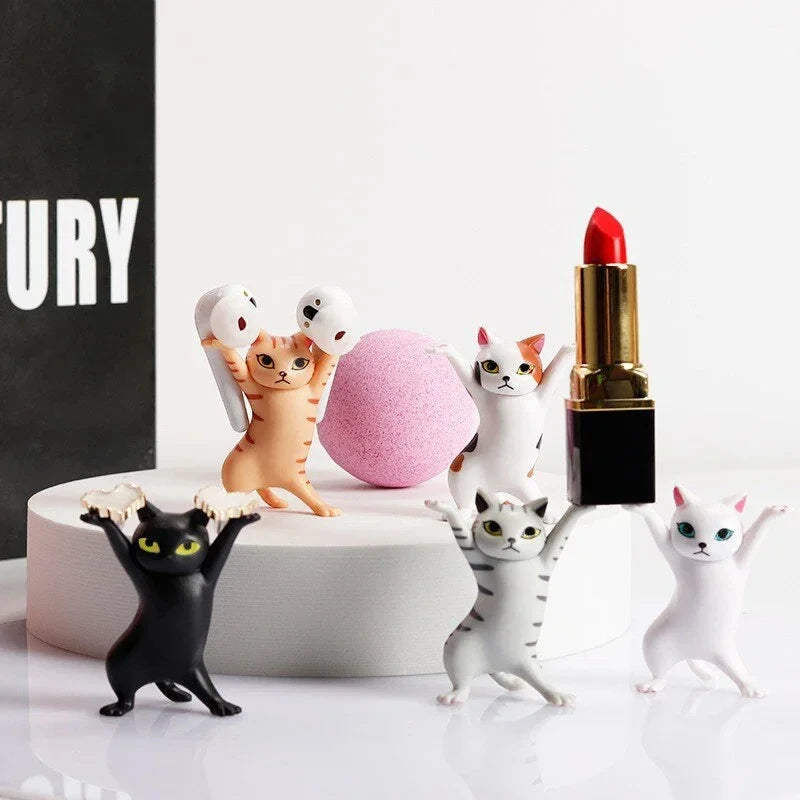 5 PCs Dancing Cat Figure Decoration Animation Cat Model Fashion Toy Enchanting Cat Capsule Toy Doll Cake Decoration Oasis Select