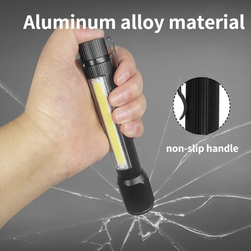 Rechargeable Zoom LED Flashlight Handheld Torch with 3 Modes Waterproof High Power Light Hand Lamp For Working Outdoor Camping Oasis Select