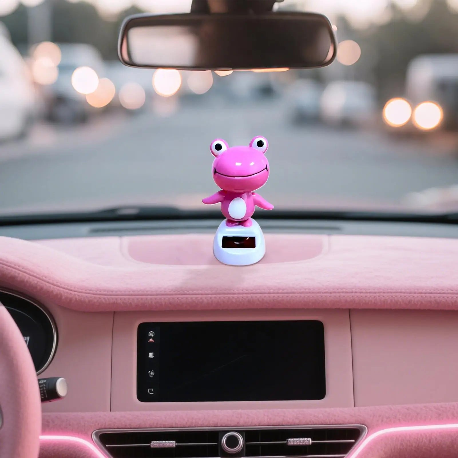 car Dashboard Accessories Frog Dashboard Center Console Ornament Solar Powered Auto Interior Decoration for Automobile Vehicle Oasis Select