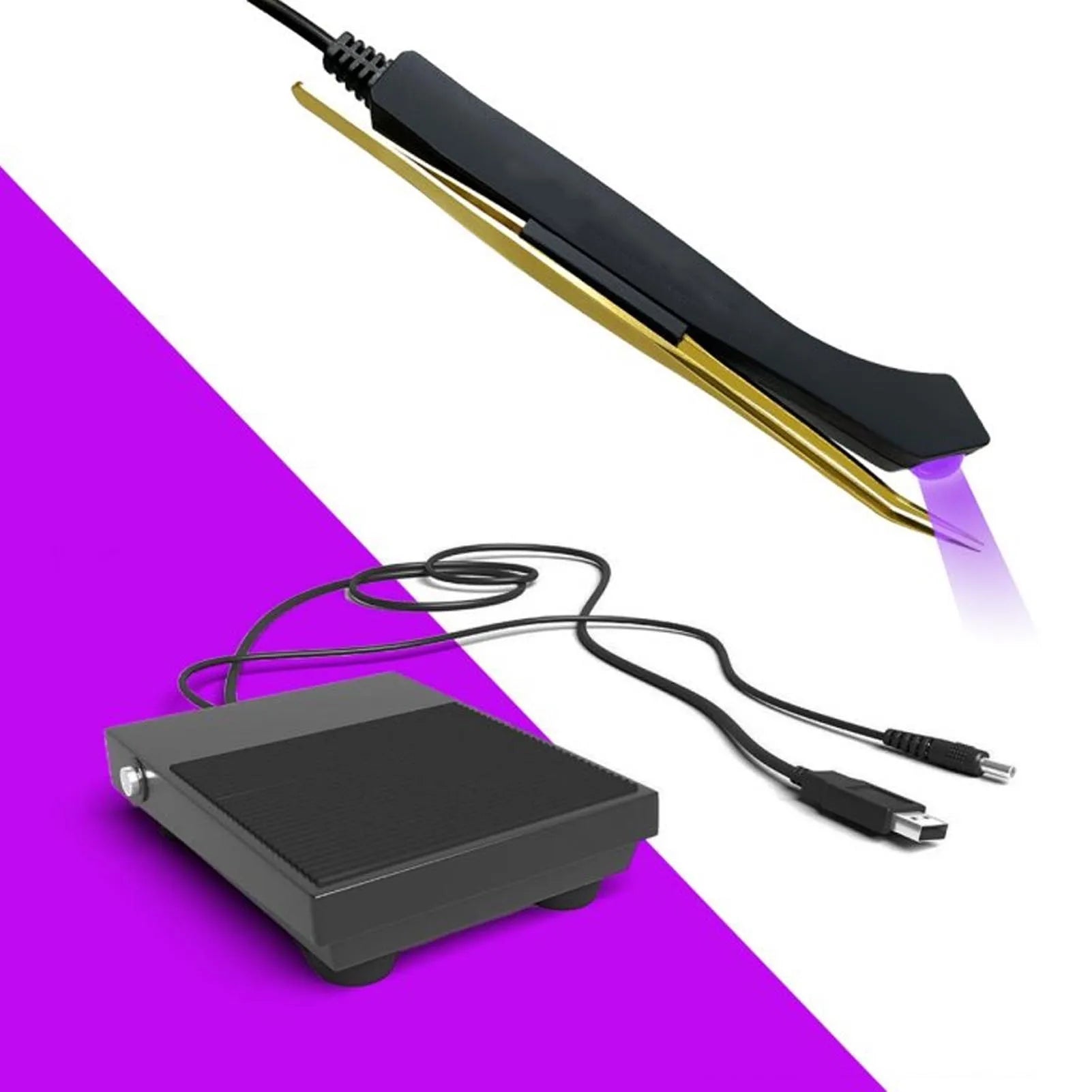 Eyelash Extension Lamp Lash Light with Foot Pedal 5W Fast Curing 395 to 400nm Safe Aluminum Alloy for Eyelash Extension Nail Art Oasis Select