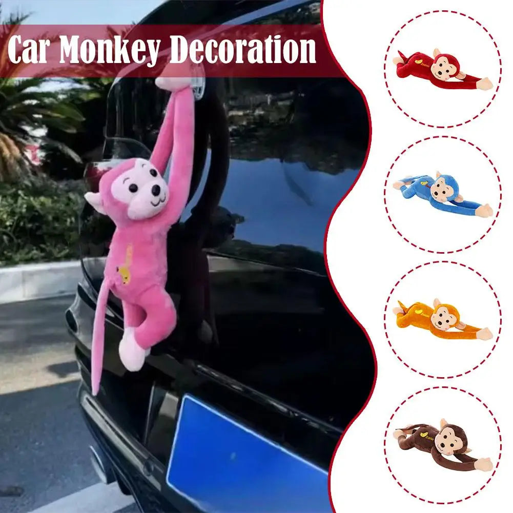 Car Accessories Vehicle Mounted Monkey Quick Release Creativity Hanging Monkey Gibbon Monkey Doll Pendant Rear Of Car Decorate Oasis Select