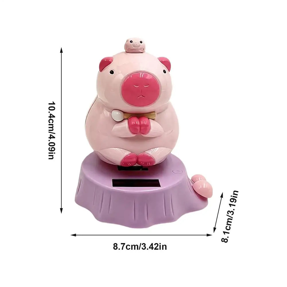 1PC Solar Powered Swinging Capybara Figurines Shaking Head Dashboard Dancing Figures Car Dashboard Decorative Ornaments ﻿ Oasis Select Yellow