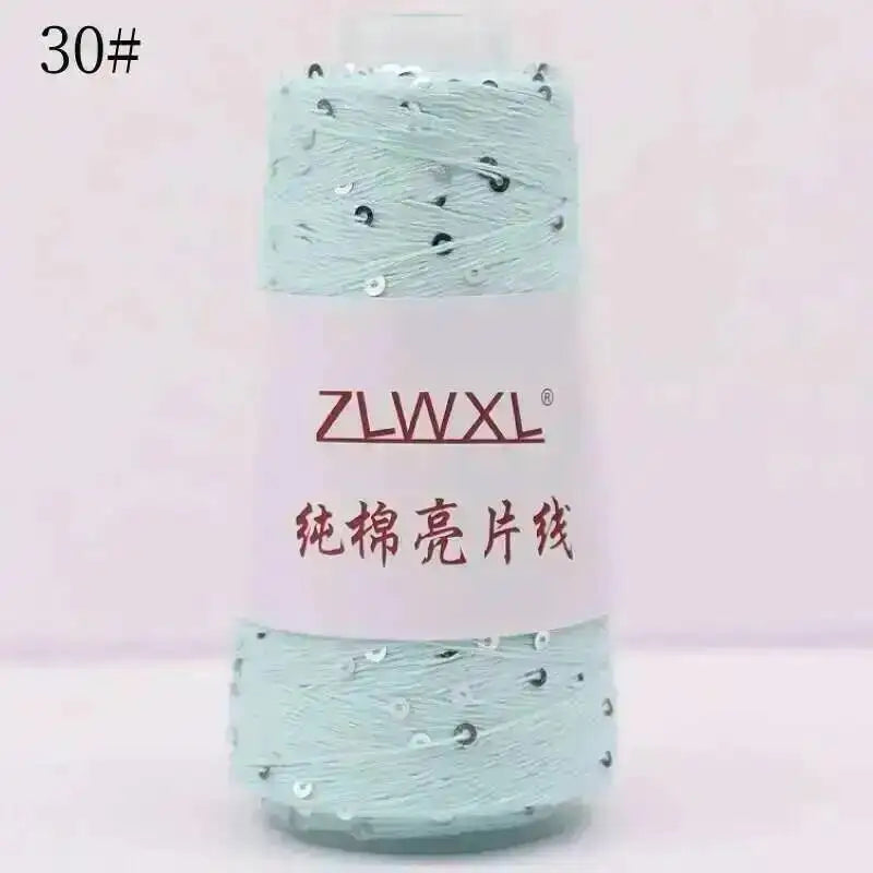 Sequin Cotton Yarn DIY Knitted Decoration Hand Crochet 400M