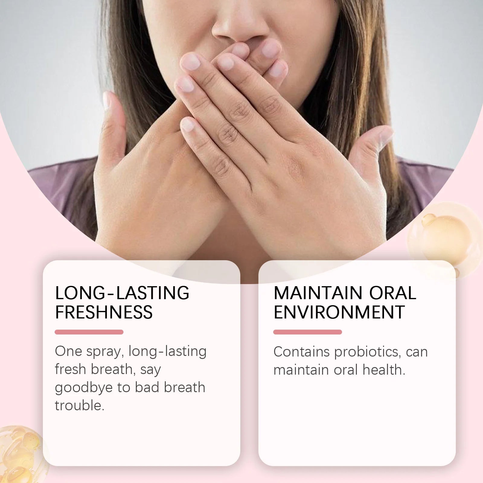 Probiotic Breath Freshener Spray Peach Mint Flavor Remove Oral Odor Instant Refreshing Mouth Adult Travel-Sized Oral Fresh Spray Oasis Select