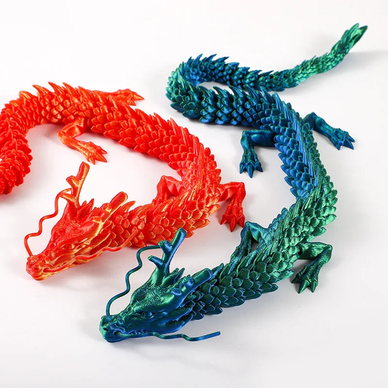 3D Printing Chinese Dragon Landscaping Ornaments Handicrafts Joints Movable Creative Figure Decoration Children's Gift Toys Oasis Select