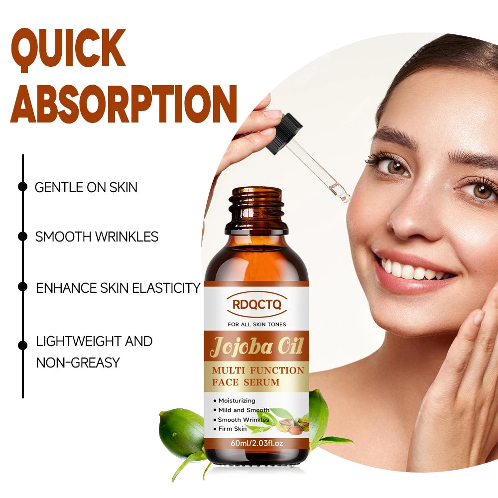RDQCTQ Jojoba Oil Vitamin E Essential Oil Wrinkles，Brightens and tightens the skin, moisturizes and reduces dullness 4In1 Skin Oasis Select