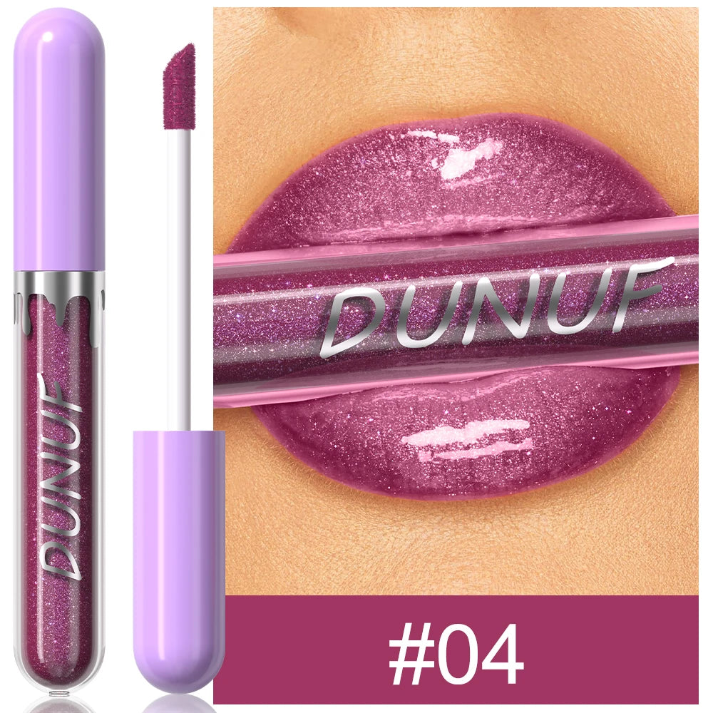 DUNUF Pearl Lip Gloss Moisturizing Lip Gloss Easy Color Lipstick Oasis Select 04