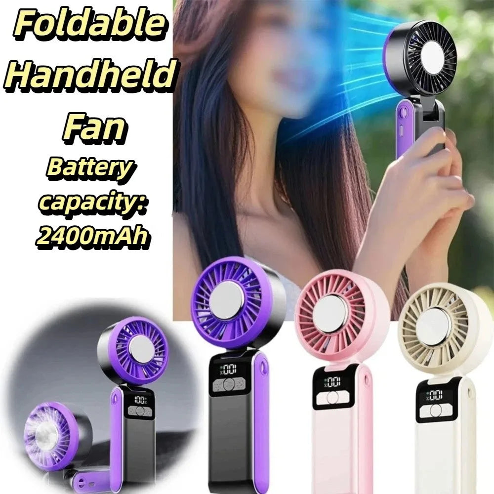Flexible Folding Design Semiconductor Heat Dissipation Fan Soft Ambient Light Reliable Material Portable Folding Fan Oasis Select