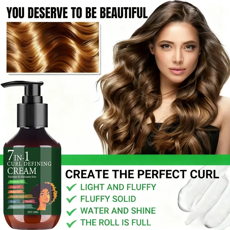 7-in-1 Curl Defining Cream – Rosemary & Castor Oil Frizz Control Curl Defining Cream Oasis Select
