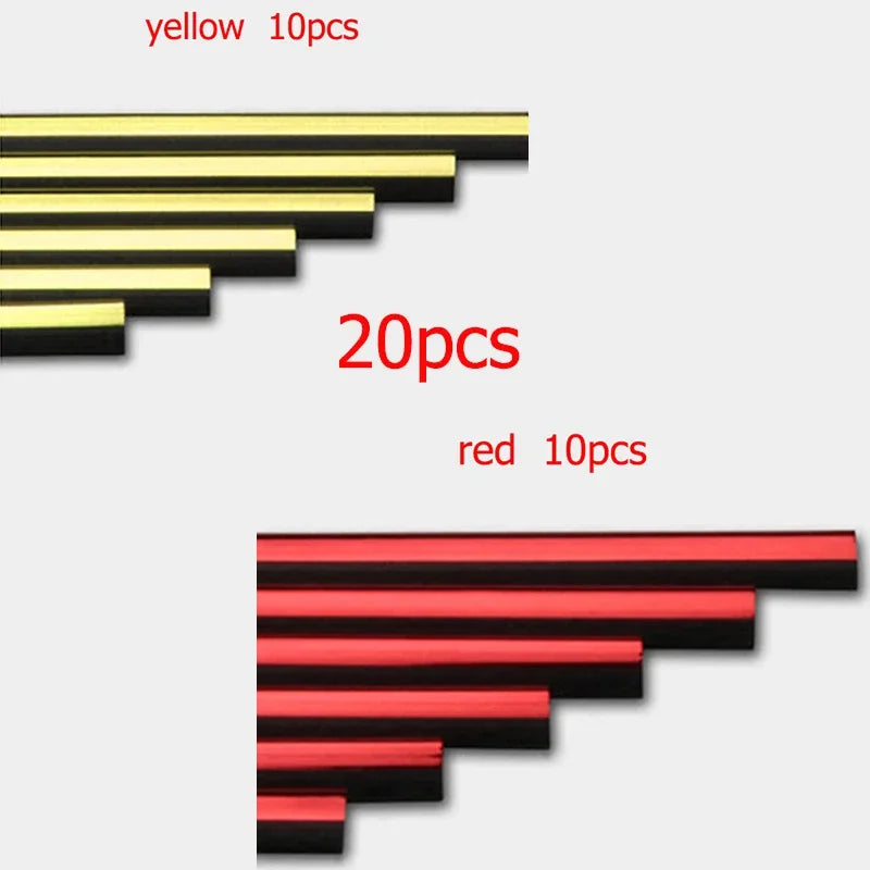 10/20PCS 20cm Car Air Conditioner Outlet Decorative U Shape Moulding Trim Decor Strips Car Door Edge Corner Protector Oasis Select 10Gold-10Red