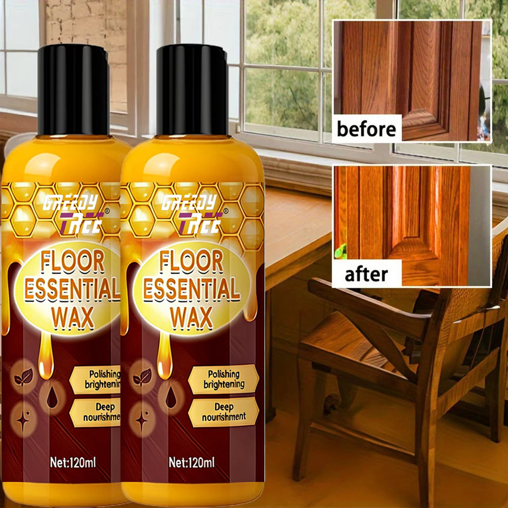120ml Professional Floor Essential Wax Kit with Sponge & Towel - Wood Tile Hard Floor Polishing Brightening Deep Nourishment Oasis Select