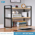 Desktop Wood & Iron Storage Shelf Desk Organizer Rack