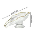 Self Draining Soap Holder Soap Box Clear Storage Tray Leaf Shape Soap Box Non-slip Laundry Soap Dish Storage Bathroom Gadgets Oasis Select Transparent