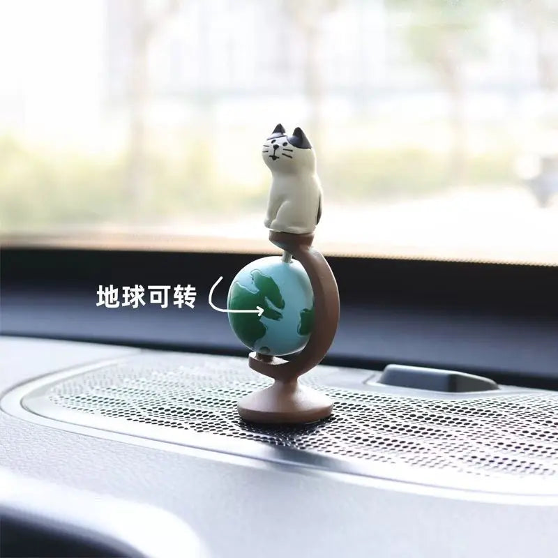 A Travel-loving Cat Desktop Globe A Small Office Decoration A Birthday Stress-relieving Gift Oasis Select Globe cat 3.6cmX3cmX8.3cm