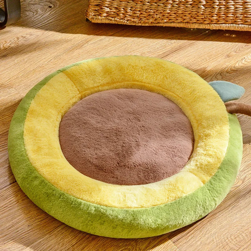 All-season Cat Bed & Small Dog Pet Sleeping Pad - Comfortable Summer Cool/Winter Warm Fleece Bed with Non-slip Base Oasis Select Green avocado L 58cm
