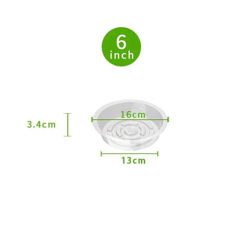Flowerpot Base Transparent Horticultural Plant Pot Base Anti-Slip Circular Home Pot Tray Waterproof Indoor Outdoor Plant Saucer Oasis Select 6 inches 5pcs