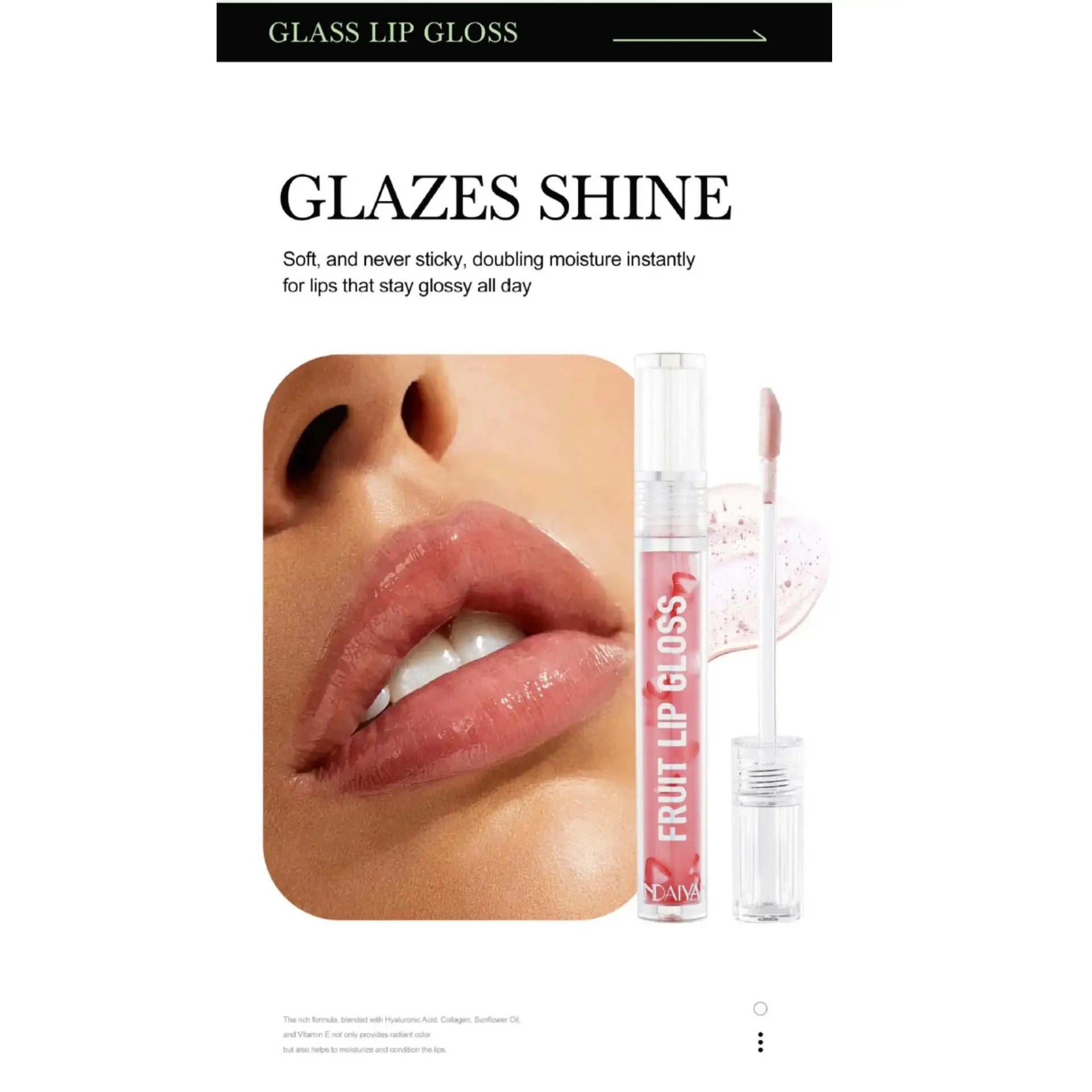 Glossy Lip Oil Moisturizer Transparent Fruit Flavor Shine Hydration Water Like Tinted Nourishing Care Gloss Oasis Select