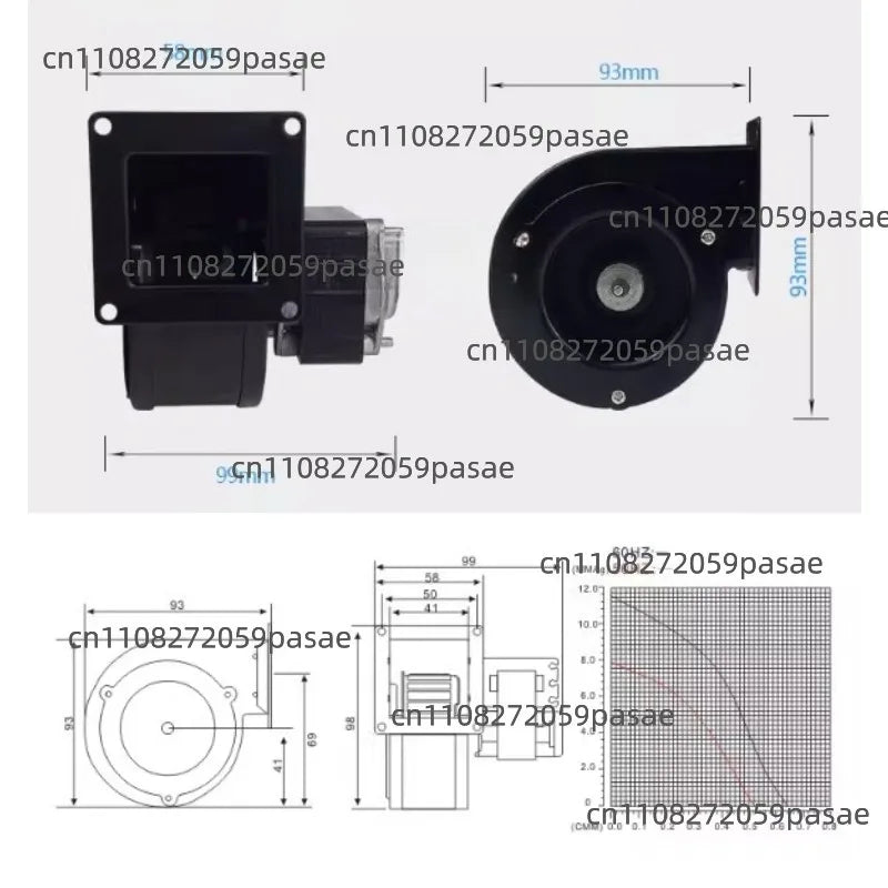 CY063 Mini Centrifugal Blower Fan 220V 13W 2800RPM 30M³/H