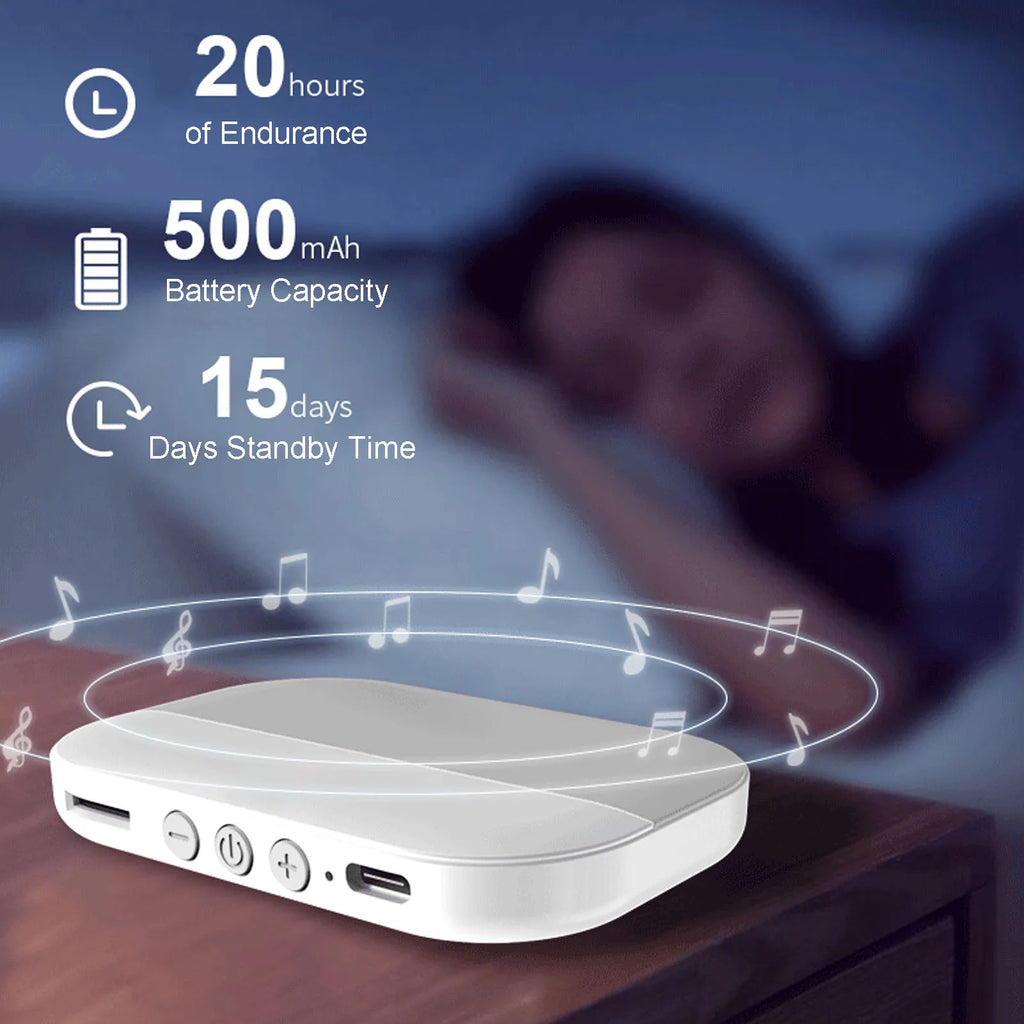 Pillow Speaker Bone Conduction Speaker 360 Degree Stereo Bass BT5.2 Portable Under Pillow Speaker for Sleeping 20H Endurance Oasis Select