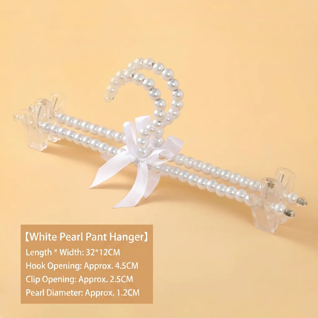 Plastic Pearl Decorative Hanger Clothing Accessory for Children Skirts Dresses and Wardrobe Organization Oasis Select White